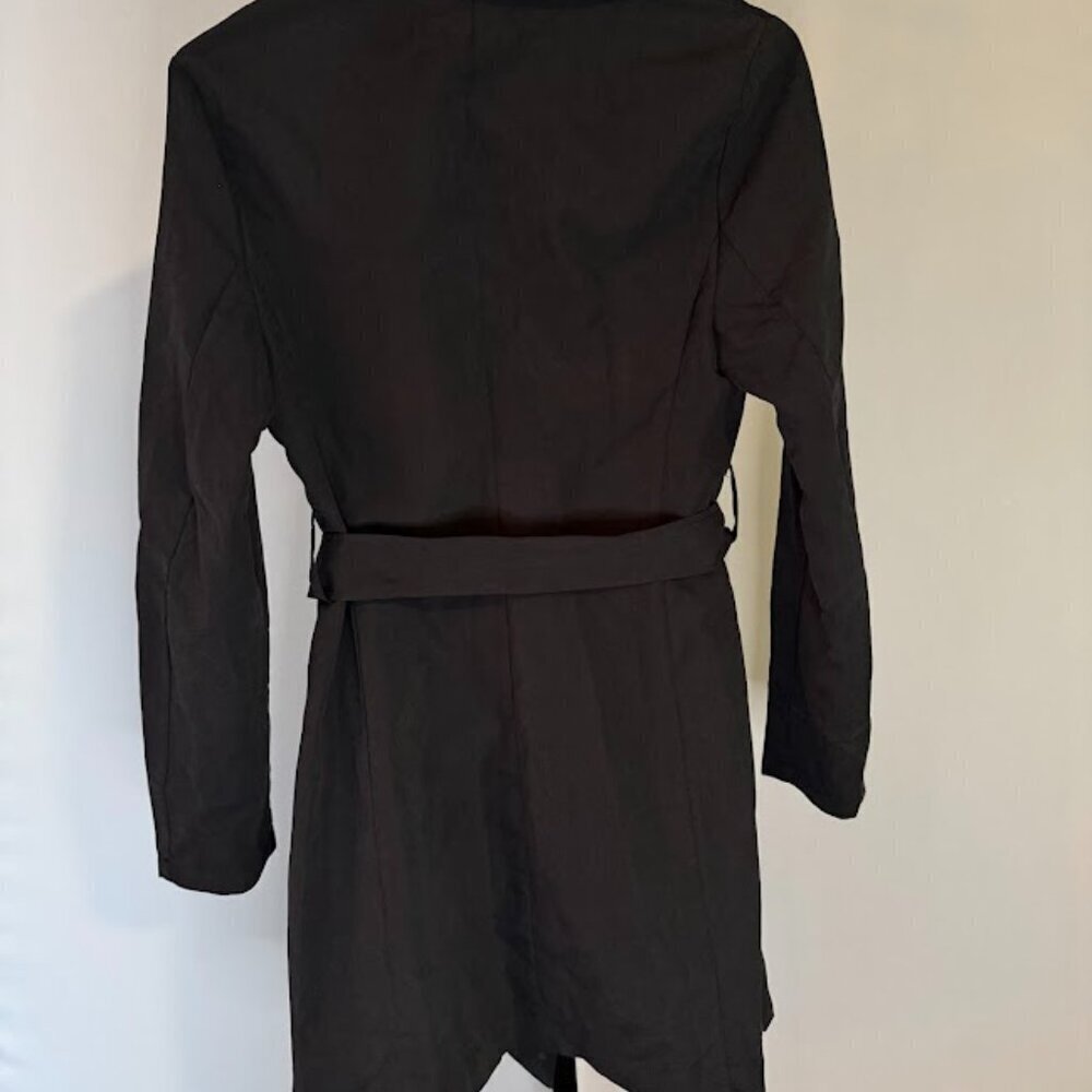 Love Tree Black Lightweight Trench Coat - Picture 4 of 5